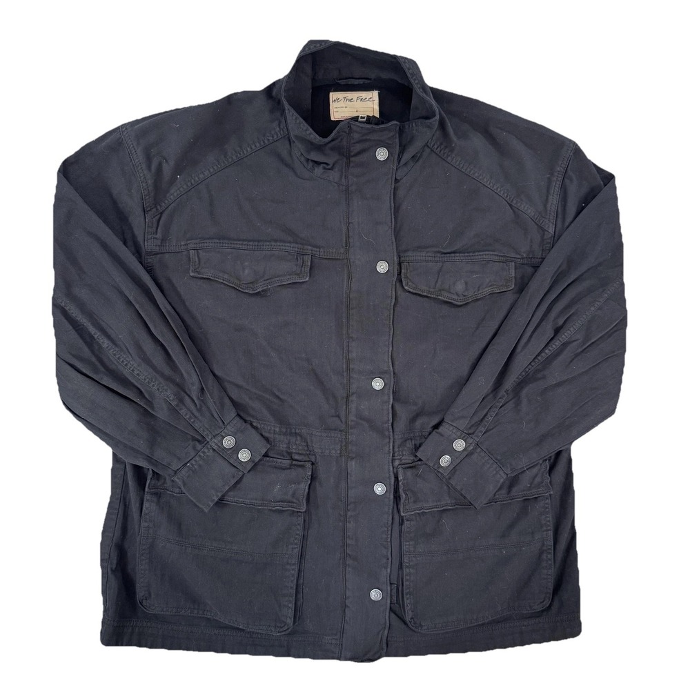 We The Free Jacket Mens Large Black Cotton Twill Military Utility Field